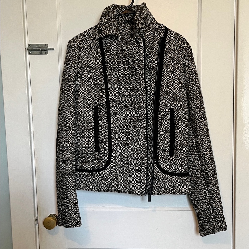 Karl Lagerfeld Monochrome Tweed Blazer